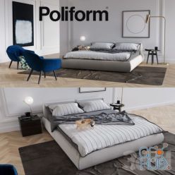 3D model Furniture set with Bolton bed by Poliform