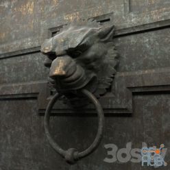 3D model Ancient door handle in the form of a lion