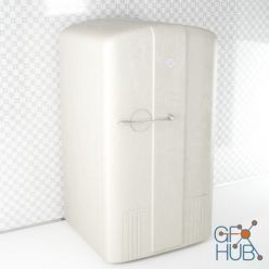 3D model White vintage fridge