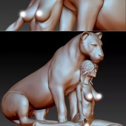3D model Lioness women naked – 3D Print