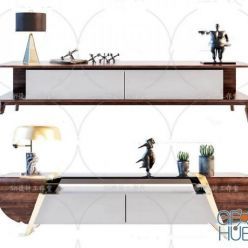 3D model Two stands with decor 73