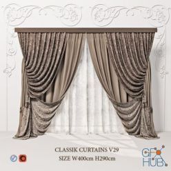 3D model Two sides classic curtains