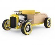 3D model Wooden toy car Automoblox Hot Rod HR2