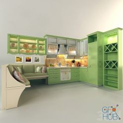 3D model Provence style kitchen