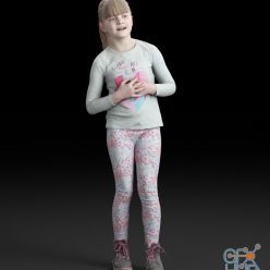 3D model Standing little girl in leggings (3d-scan)