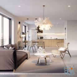 3D model MODERN APARTMENT VRAY 3DS MAX