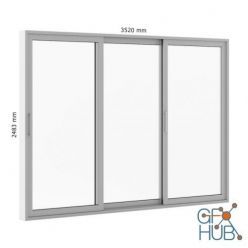 3D model Large window 2483 mm x 3520 mm