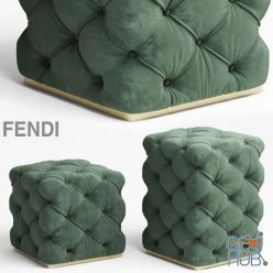 3D model Fendi Casa Kubus Capitonne pouf