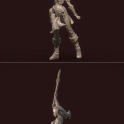 3D model ﻿Sia The Elf Barbarian – 3D Print