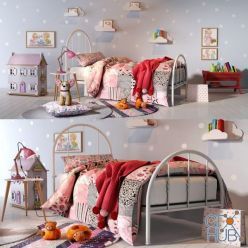 3D model Classic bedroom set for girl