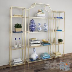 3D model Chloe Etagere_Gold iron shelf