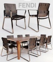 3D model Blixen chair and Serengeti table by Fendi Casa