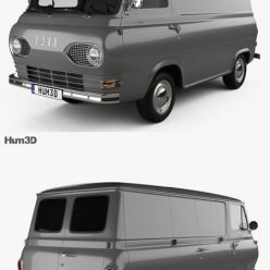 3D model Ford E-Series Econoline Panel Van 1961 of Hum 3D car