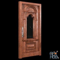 3D model Aged and mocha wooden door