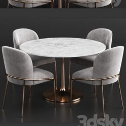 3D model West elm & Crate & Barrel Dinning Set 2