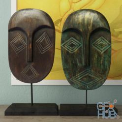 3D model Albesia Wood Mask Decoration