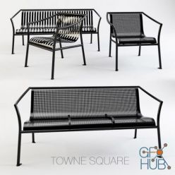 3D model Towne Square bench