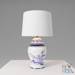 3D model Blue porclain table lamp