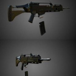 3D model Assault Rifle (Gameready, Rigged)