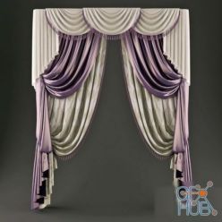 3D model Lilac-beige curtains