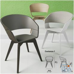 3D model Table + Chair (Alf -CARTESIO 2.0 + COSTANZA)