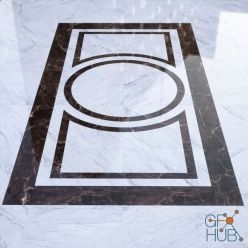 3D model B&W marble floor