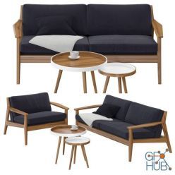 3D model Scandinavian sofa set 22