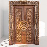 3D model Eastern style carved door