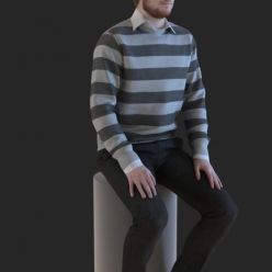3D model Casual Man Sitting