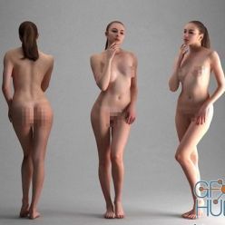 3D model Naked Girl Posing Sexy