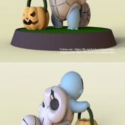 3D model Squirtle With Pumpkin Pokemon Halloween – 3D Print