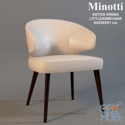 3D model ASTON DINING LITTLE ARMCHAIR by Minotti