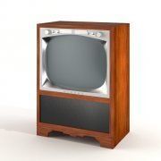 3D model Vintage TV in a wooden case
