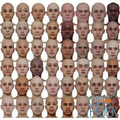 3D model 3D Scan Store – Male and Female 3D model Bundle 48x Head Scans