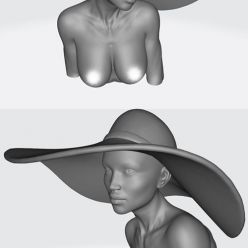 3D model Woman wearing a hat – 3D Print