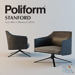 3D model Stanford armchair by Poliform