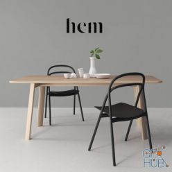 3D model HEM Set Udon Chair Alle Table