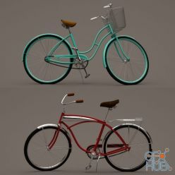 3D model Two models retro bikes