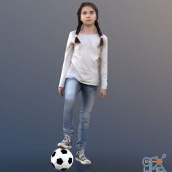3D model Sophie's girl with a soccer ball (3d-scan)