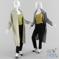 3D model Mannequin with women's clothing