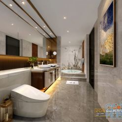 3D model Modern bathroom interior 036