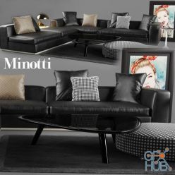 3D model Powell sofa by Minotti