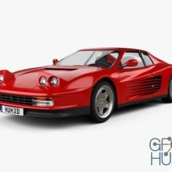 3D model Ferrari Testarossa 1986 car