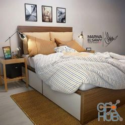 3D model IKEA MALM bed