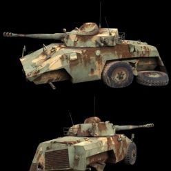 3D model Damaged EE-9 Cascavel tank PBR