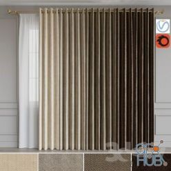 3D model A set of curtains on the rings 15. Beige range (Vray, Corona)