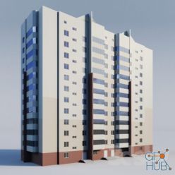 3D model Twelve-story house (max, fbx)