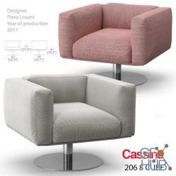 3D model Cassina 206 8 Cube armchair