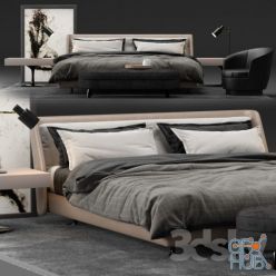 3D model Minotti Spencer modern bed (max 2012 Vray, fbx)