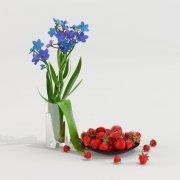 3D model Strawberry and forget-me-nots